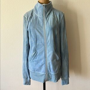 Lululemon sz 10 light blue zip front define jacket subtlle stripe great cond